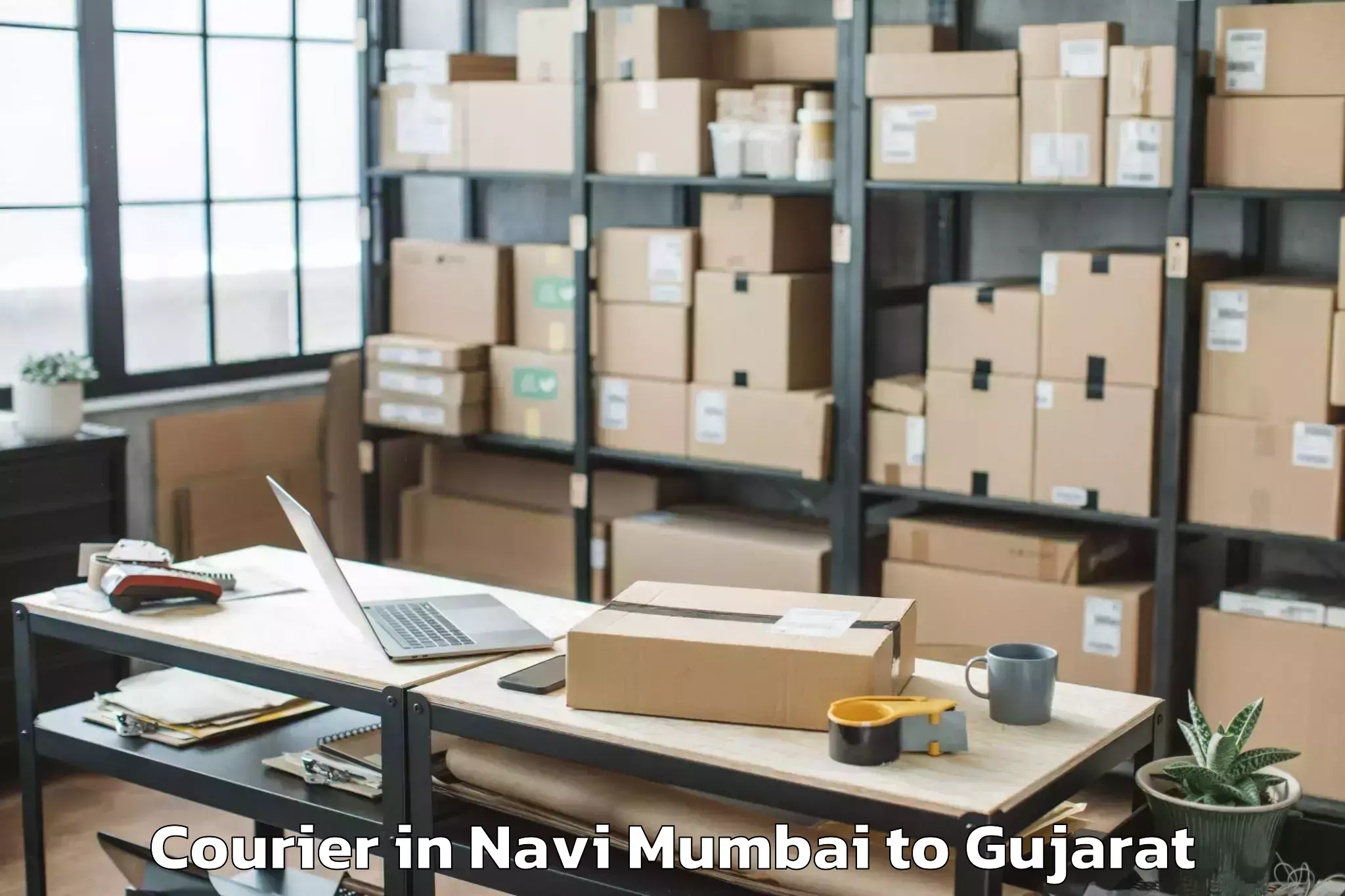 Reliable Navi Mumbai to Satlasana Courier